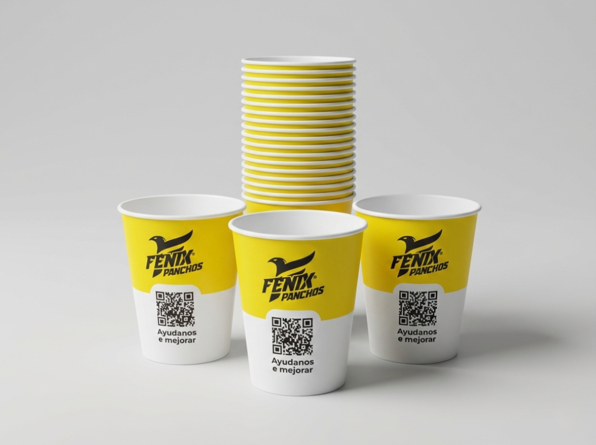 Vasos de papel apilados para eventos