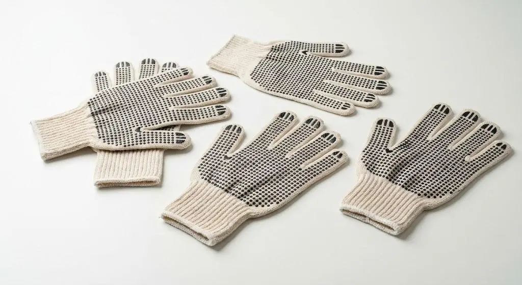 Guantes moteados de tela para trabajo industrial